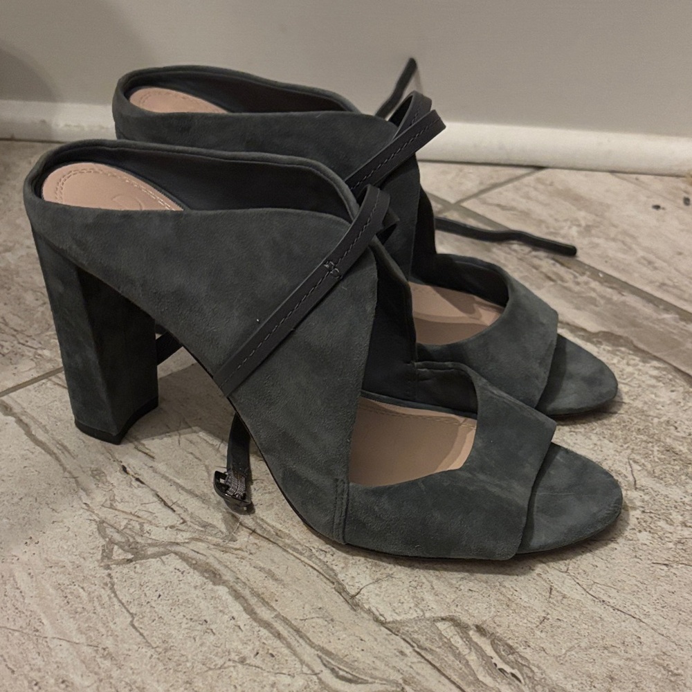 AD and daughters grey heels with buckle size 8